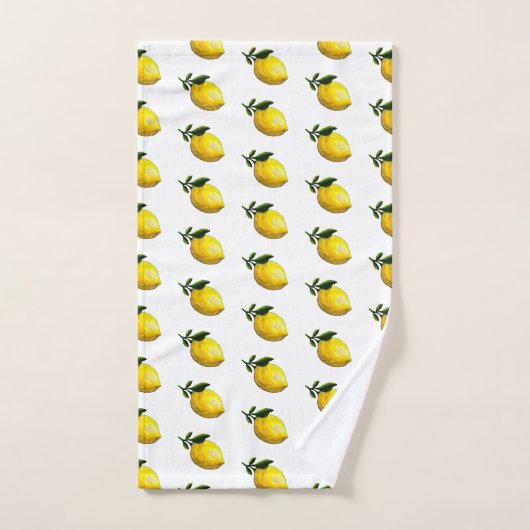 Waterverf citroenschilderen bad handdoek (Handdoek)