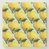 Waterverf citroenschilderen stenen onderzetter (Voorkant)