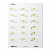 Waterverf citroentak babyshower etiket (Full Sheet)