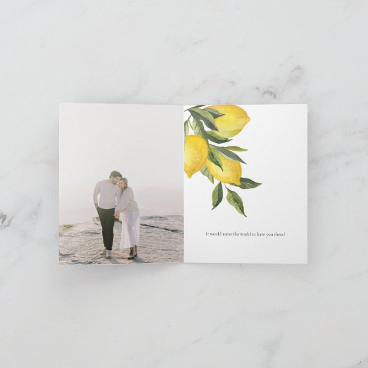 Waterverf citroentuin met foto bruiloft (Binnen)