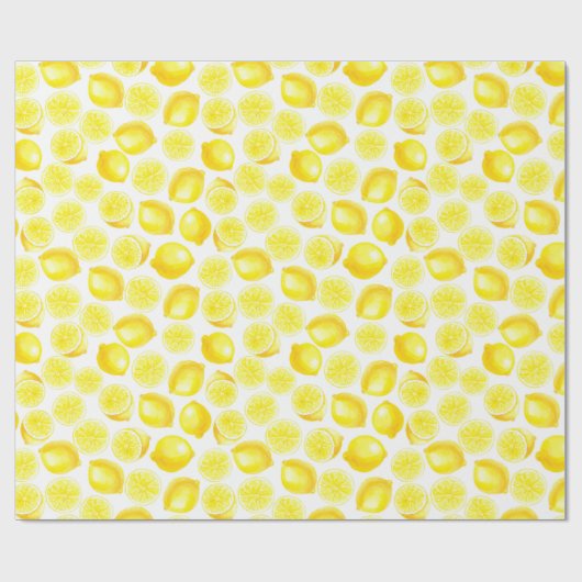 Waterverf-citroenvormig verpakkingspapier cadeaupapier (Vlak)
