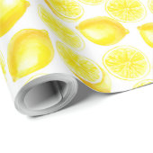 Waterverf-citroenvormig verpakkingspapier cadeaupapier (Rol Hoek)