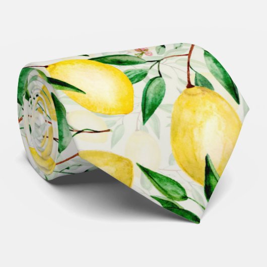 Waterverf citroenvruchten stropdas (Opgerold)