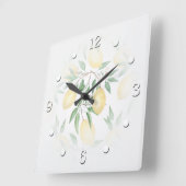 Waterverf citroenvruchten vierkante klok (Hoek)