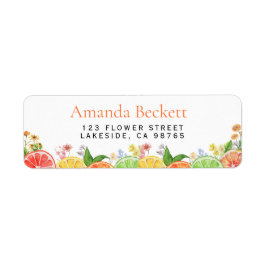 Waterverf Citrus Baby shower Etiket