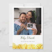 Waterverf Citrus Baby shower Foto Kaart (Achterkant)