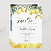 Waterverf Citrus Baby shower Foto Kaart (Voorkant / Achterkant)