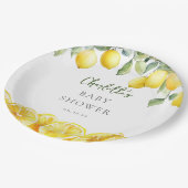 Waterverf Citrus Baby shower Papieren Bordje (Gekanteld)