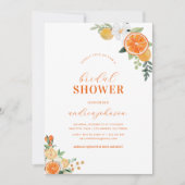 Waterverf Citrus Bloem Oranje Bruidsdouche Kaart (Voorkant)