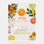 Waterverf Citrus Bloemachtige Bruiloft Brunch Boog Acryl Bord (Voorkant)