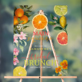 Waterverf Citrus Bloemachtige Bruiloft Brunch Boog Acryl Bord (Neutraal)