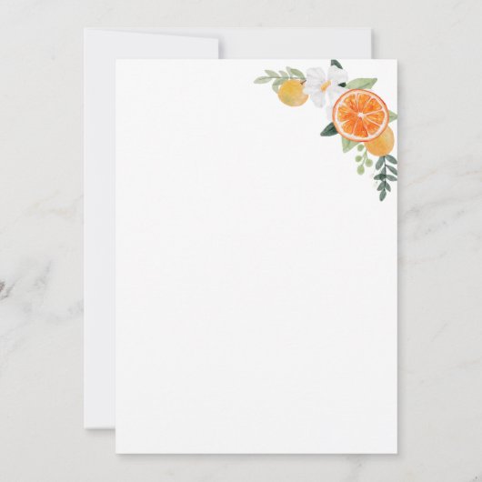 Waterverf Citrus bloesem Vrijgezellenfeest Kaart (Achterkant)