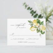 Waterverf Citrus Blossom Groen RSVP Kaart (Staand voorkant)