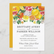 Waterverf Citrus botanische bruiloft