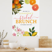 Waterverf Citrus Bruids Brunch Bruiloft Feest Poster (Keuken)