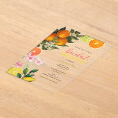 Waterverf Citrus Bruids Brunch Vrijgezellenfeest Acryl Uitnodigingen (Laagn)
