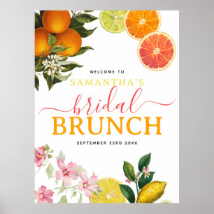 Waterverf Citrus Bruids Brunch Vrijgezellenfeest Poster