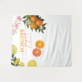 Waterverf Citrus Bruids Brunch Vrijgezellenfeest Wandkleed (Voorkant (horizontaal))