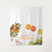 Waterverf Citrus Bruids Brunch Vrijgezellenfeest Wandkleed (Voorkant)