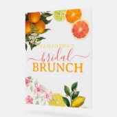 Waterverf Citrus Bruidsbrunch Bruiloft Feest Acryl Bord (Hoek)