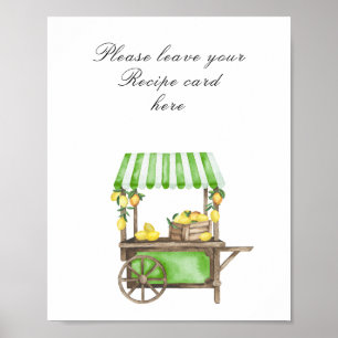 Waterverf citrus bruiloftsborrel - Receptkaart Poster