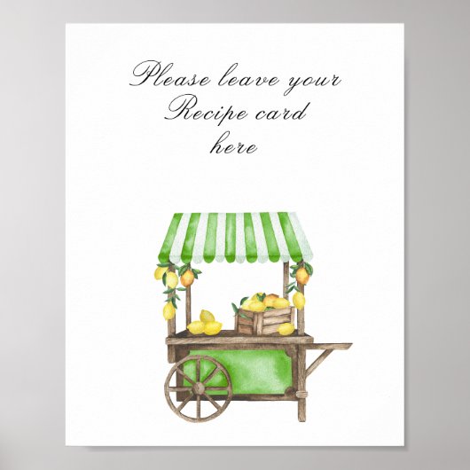 Waterverf citrus bruiloftsborrel - Receptkaart Poster (Voorkant)
