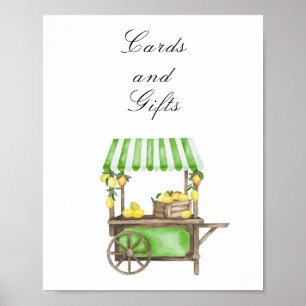 Waterverf citrus bruiloftsfeest - Kaarten en cadea Poster