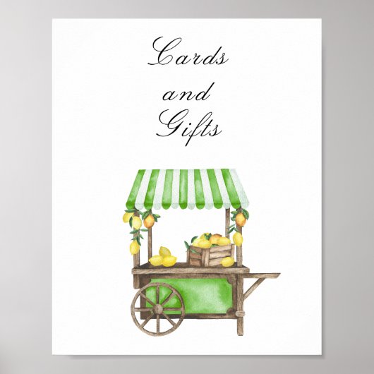 Waterverf citrus bruiloftsfeest - Kaarten en cadea Poster (Voorkant)
