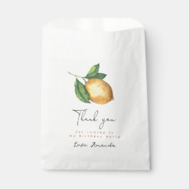 Waterverf Citrus citroen 1e verjaardag Dank u Bedankzakje