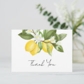 Waterverf Citrus Citroen Bruiloftsborrel Bedankkaart (Staand voorkant)