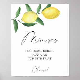 Waterverf citrus citroen - mimosas poster