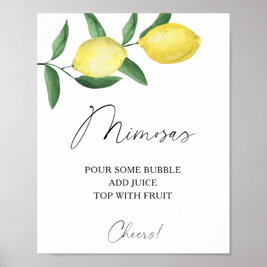 Waterverf citrus citroen - mimosas poster (Voorkant)