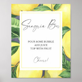 Waterverf citrus citroen - sangria bar poster