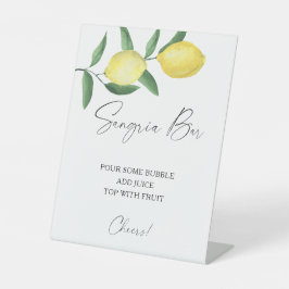 Waterverf citrus citroen - sangria bar reclamebord met voetstuk