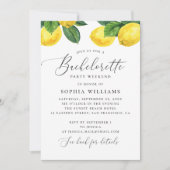 Waterverf citrus citroen vrijgezellenfeest weekend kaart (Voorkant)