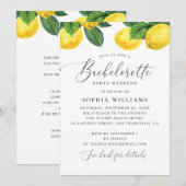 Waterverf citrus citroen vrijgezellenfeest weekend kaart (Voorkant / Achterkant)