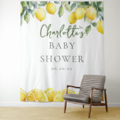 Waterverf Citrus Citrus Baby shower Foto achtergro Wandkleed (In situ)