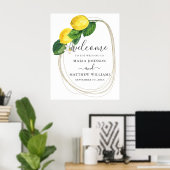 Waterverf citrus citrus lemon bruiloft welkom poster (Thuiskantoor)