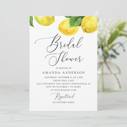 Waterverf citrus citrus vrijgezellenfeest bruiloft kaart (Staand voorkant)