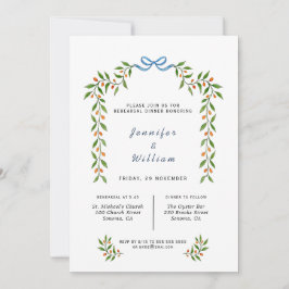 Waterverf Citrus en greenery Rehearsal Dinner Aankondiging