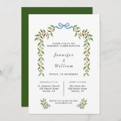 Waterverf Citrus en greenery Rehearsal Dinner Aankondiging (Voorkant / Achterkant)