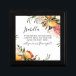 Waterverf Citrus Floral | Be My Bloemenmeisje Cadeaudoosje<br><div class="desc">Vraag je beste vrienden of familie om deel uit te maken van je speciale dag met deze bloemrijke "Will You Be My Bloemenmeisje" geschenkdoos met waterverf citrusbloemen en vrouwelijk kalligrafiescript. "Maid of Honor", "Matron of Honor" "Bruidsmeisje" of "Bloemenmeisje" voorstel cadeau. Voeg uw aangepaste formulering toe aan dit ontwerp door gebruik...</div>