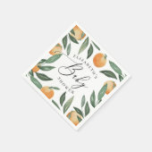 Waterverf citrus floral garden script baby shower servet (Hoek)