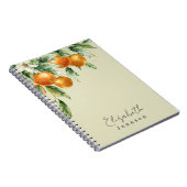Waterverf Citrus Floral Modern Monogram Notitieboek (Rechterzijde)