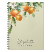 Waterverf Citrus Floral Modern Monogram Notitieboek (Voorkant)