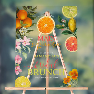 Waterverf Citrus Floral Vrijgezellenfeest Brunch A Acryl Bord