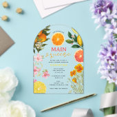 Waterverf Citrus Floral Vrijgezellenfeest Brunch A Acryl Uitnodigingen (Insitu (Huwelijk))