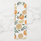 Waterverf citrus florale tuin bruiloft bedankt flessenhanger (Achterkant)