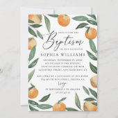 Waterverf citrus florale tuinschrift baptisme kaart (Voorkant)