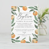Waterverf citrus florale tuinschrift baptisme kaart (Staand voorkant)
